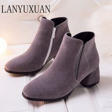 LANYUXUAN 2017 new Plus Big size 34-47 Modern fashion ladies boots with pointed side with zipper comfort all-match boots  710 2024 - buy cheap