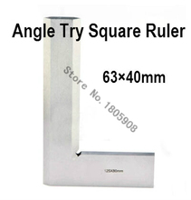 Stainless Steel 1PCS 63 x 40 mm Bladed 90 Degree Angle Try Square Ruler Free shipping 2024 - buy cheap