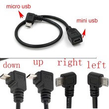 90 Degree 4x Angle Micro Male to Mini Female USB Adapter Converter Data Charger Cable CORD new  up down right left 2024 - buy cheap