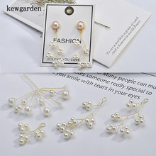 Kewgarden-pendientes colgantes de perlas hechos a mano, accesorios para el cabello, modelado de rama de alambre de cobre, 6 unids/lote 2024 - compra barato