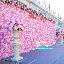 Cabeças de flores artificiais de parede, 40*60cm, flor de seda com peônia, decoração decorativa para casamento, fundo de parede de hotel, 10 unidades 2024 - compre barato