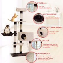Domestic Delivery H139cm Cat Toys Cat House Kitten Bed Hanging Balls Tree Pet Furniture&Scratchers Wood for Cats Climbing Frame 2024 - buy cheap