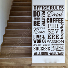 OFFICE RULES Inspirational Vinyl Art Home Decor Removable Quality wall stickers rooms Living Decals Poster B635 2024 - buy cheap