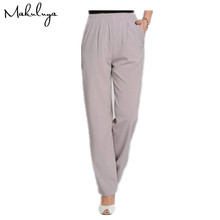 Makuluya-pantalones de seda de imitación para mujer, pantalón informal que combina con todo, elástico, de talla grande, suave, 3XL, L, 2021 2024 - compra barato