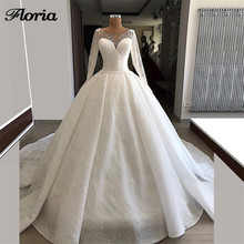 Vestido De Noiva New Elegant Aibye Wedding Dresses 2019 Dubai Design Abendkleider Princess Glitter Sequins Bridal Gowns Arabic 2024 - buy cheap