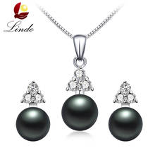 Fashion 5A Natural Pearl Jewelry Sets For Women Fine 925 Sterling Silver Earrings Sets Elegant Wedding Freshwater Pearl Jewelry 2024 - buy cheap