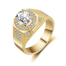 Anillo de Plata de Ley 925 y oro amarillo con Zirconia cúbica para hombre, sortija, plata esterlina, Zirconia, circonita, zirconita, 5A, para fiesta, boda 2024 - compra barato