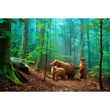 Taladro cuadrado completo 5D DIY osos marrones en el bosque diamante pintura punto de cruz 3D Kits de bordado decoración del hogar H104 2024 - compra barato