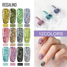 ROSALIND Holographic Nail Glitter Sparkles Gel For Nails Chrome Nail powder Fine Gel Polish Pigment Dust Mirror For Manicure 2024 - buy cheap