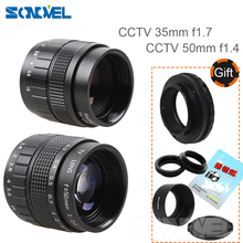 FUJIAN 35mm F1.7 CCTV Movie lens+50mm f1.4 CCTV TV Lens C Mount for Pentax Q Q7 Q10 Q-S1 Adapter Ring C-PQ +LENS HOOD 2024 - buy cheap