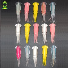 Jsm iscas de pesca de lula, iscas macias de 8cm para peixes, cores misturadas, saias luminosas de lula, isca artificial jigging 2024 - compre barato