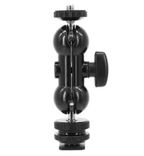 Ball head  Multi-function Double Ball head with Shoe Mount & 1/4" Screw for Monitors Led Light accessories 2024 - buy cheap