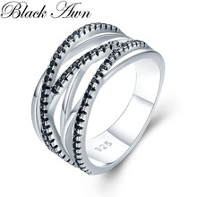 Awn anel de casamento feminino, joia fina vintage 5.1g 925 de prata esterlina, tendência de noivado, bague g041 2024 - compre barato