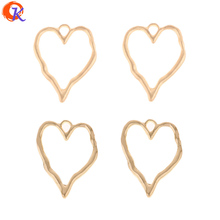 Cordial Design 50Pcs 28*37MM Jewelry Accessories/Earring Connectors/Hollow Heart Shape/Zinc Alloy/Hand Made/Earring Findings 2024 - buy cheap