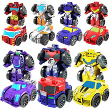 Figuras de acción de Mini coches deformadores para niños, Juguetes Educativos de 5cm, nueva transformación, coches Robot de carreras de plástico, inercia, SUV, 2019 2024 - compra barato