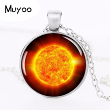 Space pendant necklace fire sun picture jewelry collares 2015 galaxy necklace planet choker universe neckless for astrophile HZ1 2024 - buy cheap