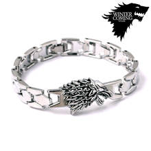 Game Of Thrones Stark Family Bracelets Silver Wolf Braclet Titanium Pulseras Hombre Men Male Jewelry Chain Link Wrist Bracelet 2024 - buy cheap