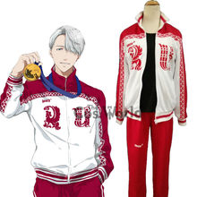 YURI!!! on ICE Victor Nikiforov Coat Jacket T-shirt Tops Pants Sportswear Jersey Uniform Outfit Anime Cosplay Costumes 2024 - buy cheap