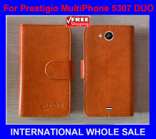 Новейший хит! 2016 Prestigio 5307 DUO чехол Флип кожаный эксклюзивный чехол 100% специальный чехол для Prestigio MultiPhone 5307 DUO 2024 - купить недорого