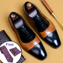 Oxford sapatos masculinos de couro legítimo, calçados formais para homens, sapatos de escritório com cadarço para casamento 2020 2024 - compre barato