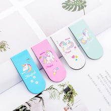 Cute Unicorn Magnetic Book Marks Kawai Cartoon Paper Clips Book Marker For Books Korean Stationery Office School Supplies 2024 - buy cheap