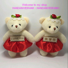 12pcs/bag Cartoon bouquet of plush bear doll wedding present children toy phone key pendant Plush Stuffed TOY 2024 - buy cheap