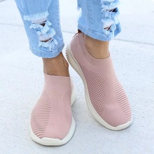 Women Shoes Knitting Sock Sneakers Women Spring Summer Slip On Flat Shoes Women Plus Size Loafers Flats Walking Shoes 2019 2024 - buy cheap
