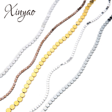 XINYAO Gold Silver Color Natural Stone Octagon Shape Beads 4 6 8mm Black Hematite Loose Beads For Diy Jewelry Making Findings 2024 - buy cheap