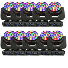 10 uds/lote LED de Zoom 19*15w foco con cabezal móvil de lavado de ojos 19 Uds RGBW 4 IN1 Luces etapa profesional DJ Disco DMX iluminación 2024 - compra barato
