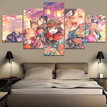 Impresiones de alta definición para decoración del hogar, cuadros modulares de Anime de Fate Stay Night de 5 piezas, póster de lona, arte de pared para marco de sala de estar 2024 - compra barato