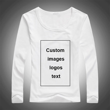 Camiseta de manga larga con impresión personalizada para mujer, camisetas con texto y logotipo, talla S-3XL, Modal, proceso de transferencia de calor 2024 - compra barato