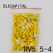 RV5.5-4 Yellow Ring insulated terminal 100PCS/Pack cable Crimp Terminal suit 4-6mm2 Cable Wire Connector RV5-4 RV 2022 - buy cheap