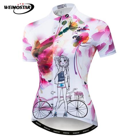 Weimostar Women Cycling Jersey Summer Quick Dry MTB Bike Jersey Breathable Bicycle Shirt Maillot Ciclismo Polyester Cycling Wear 2022 - buy cheap
