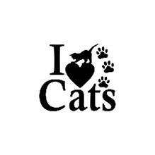 Adesivo de vinil para carro e gato, 8.3cm * 7.3cm eu amo gatos, patas, gatos, animais de estimação, adesivo de carro, preto ou prateado com cm 2024 - compre barato