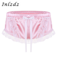 Men Sissy Panties Lingerie Shiny Ruffled Lace Gay Homme Underwear Floral and Cute Bowknot Briefs Panties Hot Sex Male Underwear 2024 - buy cheap