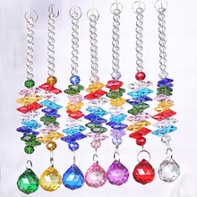 Ornamentos octogais de prisma de bola de cristal, chakra, coletor de sol, decoração de casamento em casa 2024 - compre barato