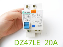 Disyuntor de corriente Residual con protección contra sobrecorriente y fugas, DZ47LE 1P + N 20A C tipo 230V ~ 50HZ/60HZ 2024 - compra barato