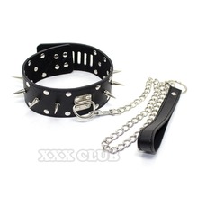 Puppy play pu Collar Rivet Needle Thorns Lockable Erotic Collar Slave Fantasy Fetish Bondage Gear  Neck Strap Sex Product 2024 - buy cheap