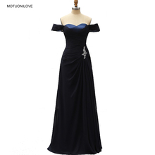 Elegant Evening Formal Dress Evening Gowns Long Off The Shoulder Banquet Dinner Party Dress Navy Blue Prom Dress Robe De Soiree 2024 - buy cheap