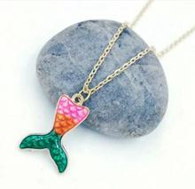 Mixed Color Drop Glaze Mermaid Charms Alloy Pendants Necklaces Antique Gold Necklaces Jewelry Gift New 1PCS 2024 - buy cheap