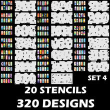 320 дизайн Аэрограф для дизайна ногтей трафарет Комплект для рисования печать инструмент пластины для стемпинга-образ Маникюр пластины краски 20 листов/уп, наклейки 2024 - купить недорого