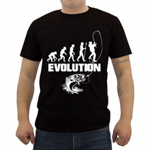 Fishinger Evolution T-Shirt Summer Men's Short Sleeve Cotton T Shirt Casual Male Fitness Shirts Tops Tees Streetwear 2024 - buy cheap