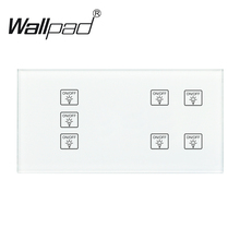 7 Gang 1 Way Wallpad White DIY touch light wall switch,110-250V 172*86mm Temered Glass Panel 4 Gangs + 3 Gang Touch Smart Switch 2024 - buy cheap