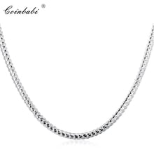 5M Side Link Chains Necklace,Trendy 925 Sterling Silver For Women,Necklace 20 Inch Snake Fashion Silver Necklace 2024 - buy cheap