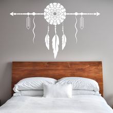 Atrapasueños con flecha, pegatina para pared de dormitorio, decoración, nuevo diseño, atrapasueños, vinilo de pared, papel tapiz extraíble para el hogar, AY1601 2024 - compra barato