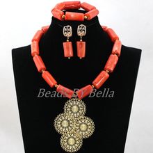 African Wedding Nigerian Beads Jewelry Set Bridal Jewelry Natural Coral Beads Jewelry Set Bridal Necklace Free Shipping ABL066 2024 - buy cheap