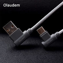 Olaudem USB C Cable For Macbook lg 90 Degree Type C Cable Fast Charging For Huawei Cord For Charging Phone USBc Cables CB037 2024 - buy cheap