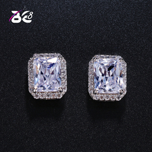 Be 8 Hot Fashion Luxury Jewelry Sparkling Square Stud Earring Wedding Jewelry Gift for Women AAA Cubic Zircon Earring E389 2024 - buy cheap