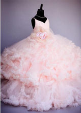 Vestido infantil de primeira comunhão, cor-de-rosa, para casamento, festa, aniversário, desfile, vestido de primeira comunhão, feito sob encomenda 2024 - compre barato