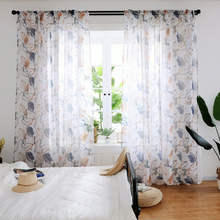 Ink Leaves Printed Tulle Curtains Sheer Curtain For Chinese Door Window Balcony Living Room Bedroom Kitchen Kids Room 27 2024 - buy cheap